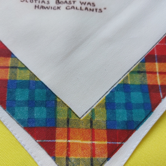 Vintage Scottish Handkerchief Souvenir scarf  Scotia's Boast Hawick Callants - Picture 5 of 12